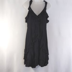 Dress Forum Los Angeles Black Ruffles Sleeveless Evening Wear Dress Sze M Medium